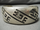 Exceptional Vintage Native American Navajo Platero Geomtric Sterling Silver Bracelet-Nativo Arts