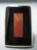 Fascinating Zuni Coral Sterling Silver Ring Native American-Nativo Arts