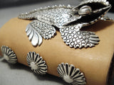 Important Most Unique Native American Navajo Sterling Silver Horned Toad Ketoh Bracelet-Nativo Arts