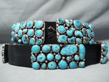 One Of The Best Vintage Native American Navajo Turquoise Cluster Sterling Silver Concho Belt-Nativo Arts