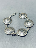 Native American Unique Vintage Southwest Silver Linked Pendants Bracelet-Nativo Arts