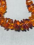 Native American Amazing Navajo Amber Stone Graduating Longer Necklace-Nativo Arts