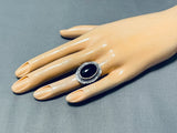 Fabulous Betty Smith Native American Navajo Black Onyx Sterling Silver Ring-Nativo Arts