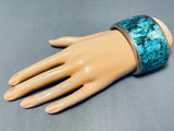 The Best Ever Blue Diamond Turquoise Vintage Native American Navajo Sterling Silver Bacelet-Nativo Arts