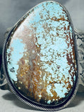 One Of The Biggest Crazy Native American Navajo #8 Turquoise Sterling Silver Bracelet-Nativo Arts