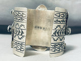 200 Grams Powerful Grizzly Native American Navajo Turquoise Sterling Silver Bracelet-Nativo Arts