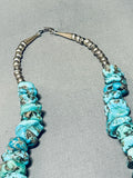 Very Rare Double Jacka Vintage Native American Navajo Turquoise Sterling Silver Necklace Old-Nativo Arts