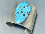 Unforgettable Native American Navajo Kingman Turquoise Sterling Silver Bracelet-Nativo Arts