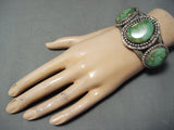 High Grade Museum Vintage Native American Navajo Damale Turquoise Sterling Silver Bracelet-Nativo Arts