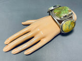 The Best Mens Vintage Native American Navajo Gaspeite Sterling Silver Bracelet Cuff-Nativo Arts