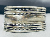 Classic Vintage Native American Navajo Solid Sterling Silver Massive Bracelet-Nativo Arts
