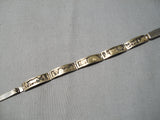 Detailed Vintage Native American Navajo 14k Gold Sterling Silver Detailed Link Bracelet Old-Nativo Arts