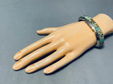 Stunning Native American Navajo #8 Turquoise Mine Sterling Silver Bracelet S. Francis Signed-Nativo Arts