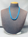 Absolutely Incredible Native American Navajo Tubule Denim Lapis Sterling Silver Necklace-Nativo Arts
