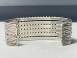 One Of The Best Ever Vintage Native American Zuni Turquoise Snake Eyes Sterling Silver Bracelet-Nativo Arts