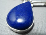 Very Rare Vintage Native American Navajo Ben Begaye Lapis Chain Link Sterling Silver Bracelet-Nativo Arts