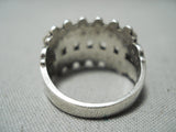 Native American Early Vintage Zuni Cerrillos Turquoise Sterling Silver Ring Old-Nativo Arts