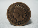 1903 Navajo Indian Head Penny Sterling Silver Ring Native American-Nativo Arts