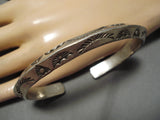Intricate!! Vintage Navajo Sterling Silver Native American Bracelet Old-Nativo Arts