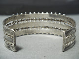 Early Vintage Native American Zuni Snake Eyes Turquoise Sterling Silver Bracelet Cuff-Nativo Arts