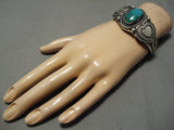 Important Native American Navajo Leon Martinez Royston Turquoise Sterling Silver Bracelet-Nativo Arts