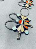 Important Vintage Native American Zuni Turquoise Inlay Butterfly Sterling Silver Concho Belt-Nativo Arts