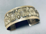 Phenomenal Vintage Native American Navajo Sterling Silver Stamp Nora Bill Bracelet-Nativo Arts