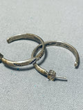 Beautiful Vintage Native American Navajo Sterling Silver Hoop Earrings-Nativo Arts