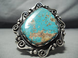 Important Huge Vintage Native American Navajo Royston Turquoise Sterling Silver Bracelet-Nativo Arts