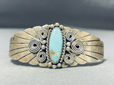 Swirling Works Vintage Native American Navajo Sterling Turquoise Bracelet-Nativo Arts