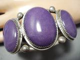 One Of The Best Vintage Native American Navajo Sugulite Sterling Silver Bracelet-Nativo Arts