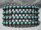 Amazing Vintage Zuni Native American Navajo Turquoise Snake Eye Sterling Silver Bracelet Old-Nativo Arts