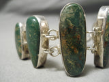 Rare Vintage Native American Navajo Damale Turquoise Sterling Silver Link Bracelet Old-Nativo Arts
