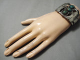 Heavy Huge Vintage Native American Navajo Royston Turquoise Sterling Silver Bracelet Old-Nativo Arts