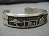 Exceptional Vintage Native American Navajo Storyteller Sterling Silver Bracelet-Nativo Arts