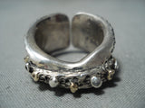 Eddy Billy Navajo Sterling Silver And 14k Gold Ring Native American-Nativo Arts