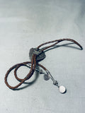 One Of The Most Unique Vintage Native American Navajo Green Turquoise Sterling Silver Bolo Tie-Nativo Arts