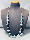 Native American Marvelous Vintage Santo Domingo Turquoise Sterling Silver Necklace-Nativo Arts