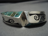 Native American Important!! Lonn Parker Green Turquoise Sterling Silver Bracelet-Nativo Arts