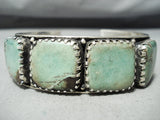 Heavy Vintage Native American Navajo Green Turquoise Sterling Silver Bracelet-Nativo Arts