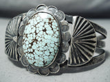 Museum Vintage Native American Navajo Early #8 Turquoise Sterling Silver Bracelet-Nativo Arts