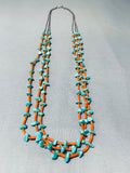 Marvelous Vintage Native American Navajo Turquoise Sterling Silver Necklace-Nativo Arts
