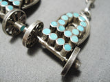 Best Vintage Native American Zuni Wagon Dishta Turquoise Sterling Silver Earrings-Nativo Arts