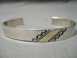 Incredible Vintage Native American Navajo 14k Gold Sterling Silver Bracelet-Nativo Arts