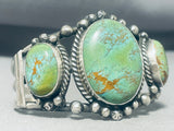Jawdropping Vintage Native American Navajo Domed Royston Turquoise Sterling Silver Bracelet-Nativo Arts