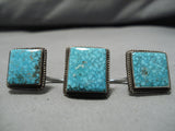 Rare Vintage Native American Navajo 2 Finger Spiderweb Turquoise Sterling Silver Ring-Nativo Arts