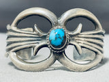 Bisbee Turquoise Rare Vintage Native American Navajo Sterling Silver Bracelet Old-Nativo Arts