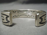 Heavy Advanced Silver Work Vintage Native American Navajo Detailed Sterling Bracelet-Nativo Arts