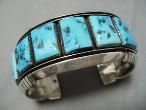 The Best Vintage Native American Navajo Benny Touchine Turquoise Sterling Silver Bracelet-Nativo Arts