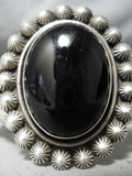 Important Jeanette Dale Vintage Native American Navajo Black Onyx Sterling Silver Bracelet-Nativo Arts